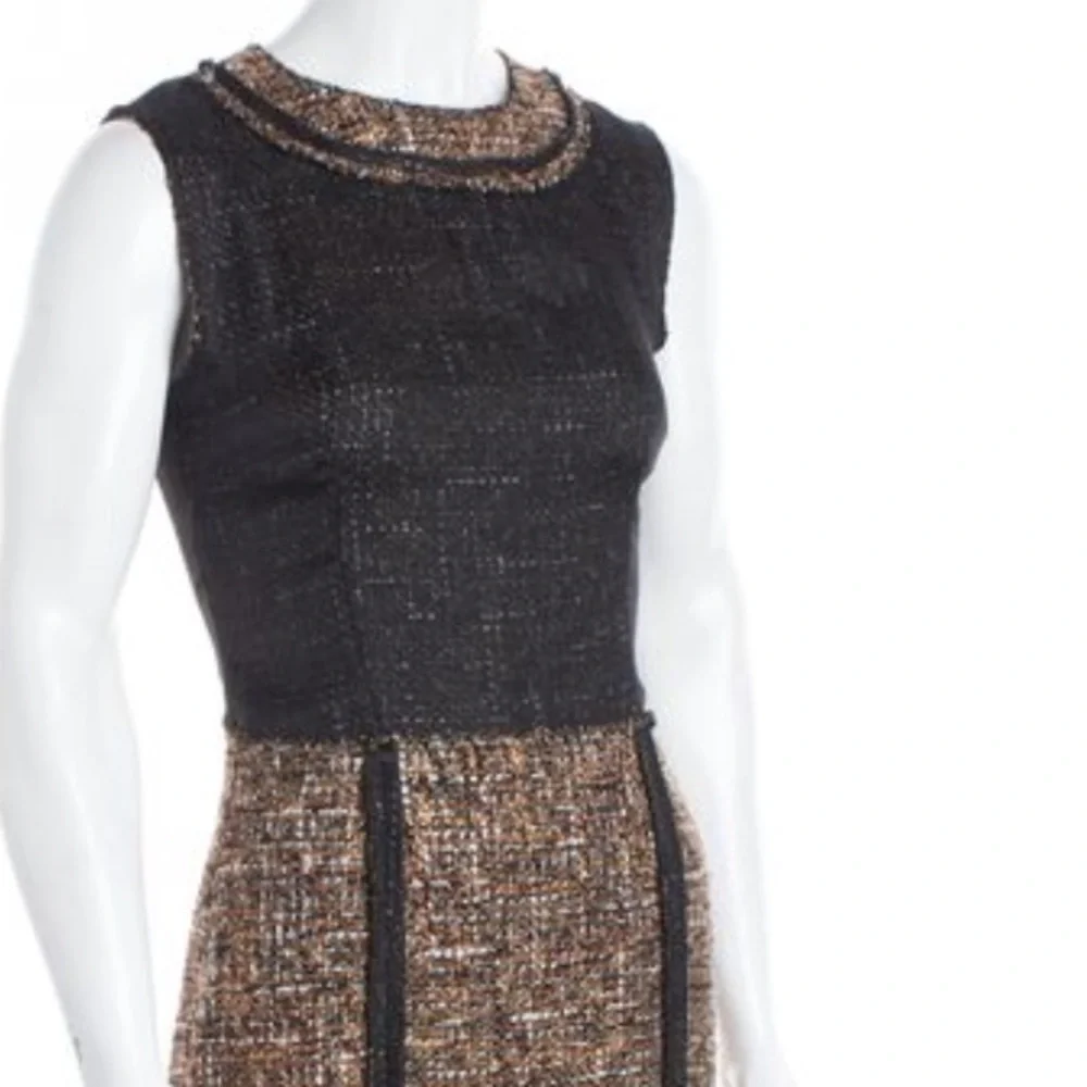 Dolce & Gabbana Silk Wool tweed midi dress Size 42 4 Excellent Condition - Picture 4 of 9